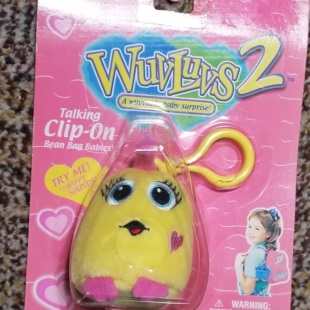 WUV LUVS 2 Baby Clip on Vintage Talking Bean Bag Babies NIB!!!!
